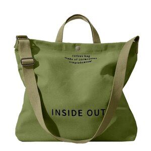 Large Capacity Vintage Letter Canvas Tote Bag (SKU #0486)